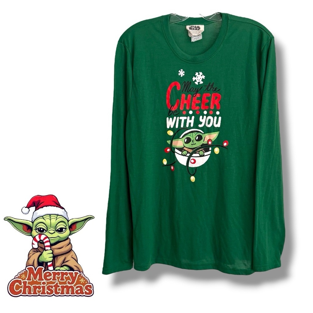 STAR WARS Nite Nite by Munki Munki Baby Yoda Pajama Top Size Medium Polyester